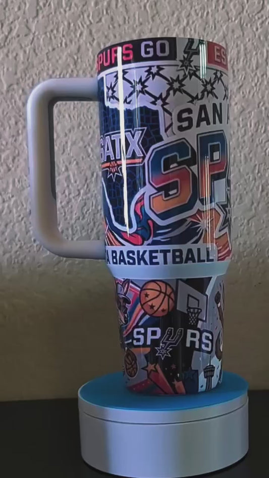 30 oz Sublimated Tumbler With Handle (Spurs)